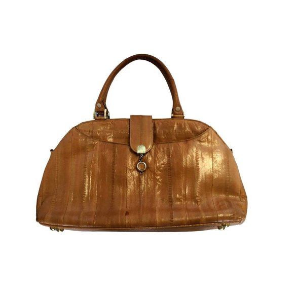 Soft Leather Bag Tan Classic Satchel Handbag Vintage Accessory - Picture 1 of 6